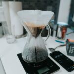 Coffee brewing setup - lose weight fast diet concept